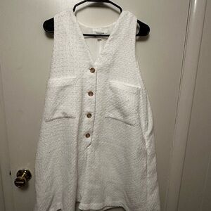 White Textured Romper